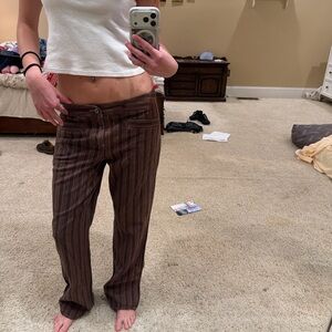 women’s Corduroy Striped Pants in Brown